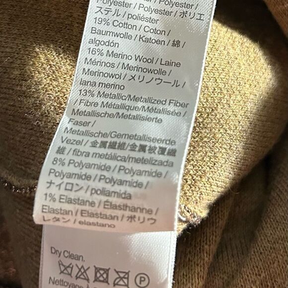 J. Crew Gold Shimmer Lurex® wrap sweater-jumpsuit Size Medium MSRP 198.00 - Picture 8 of 12